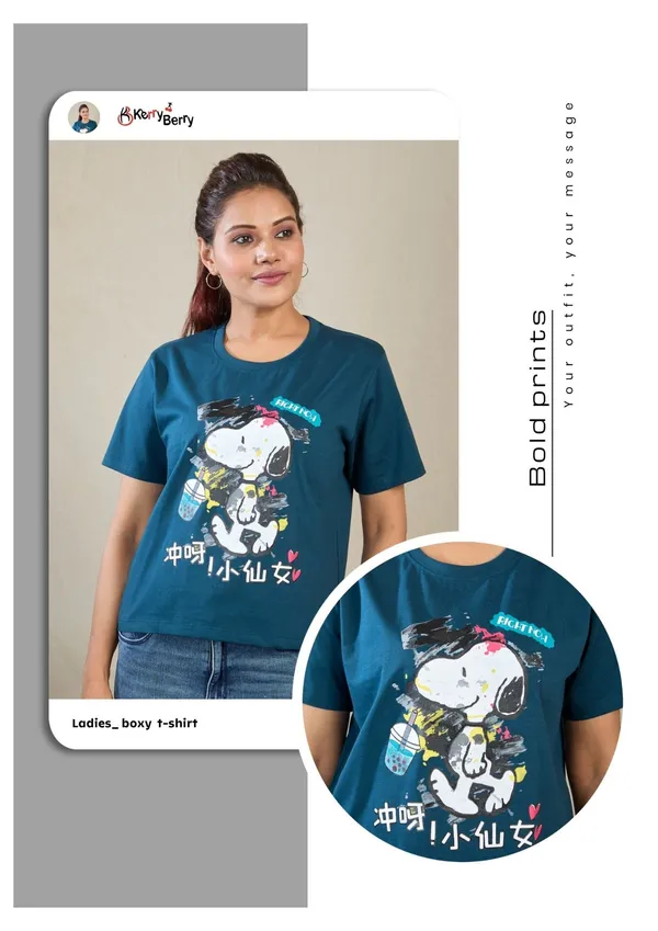 Ladies_Boxy_T-Shirt_With_Snoopy_Graphic_Print