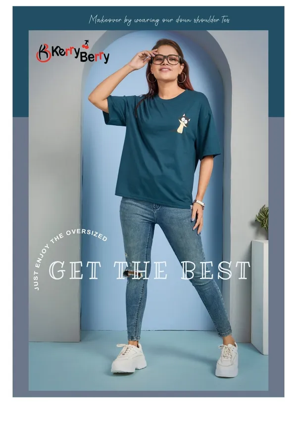 Bkenbeny_Oversized_Teal_Blue_T-Shirt_With_Unicorn_Print