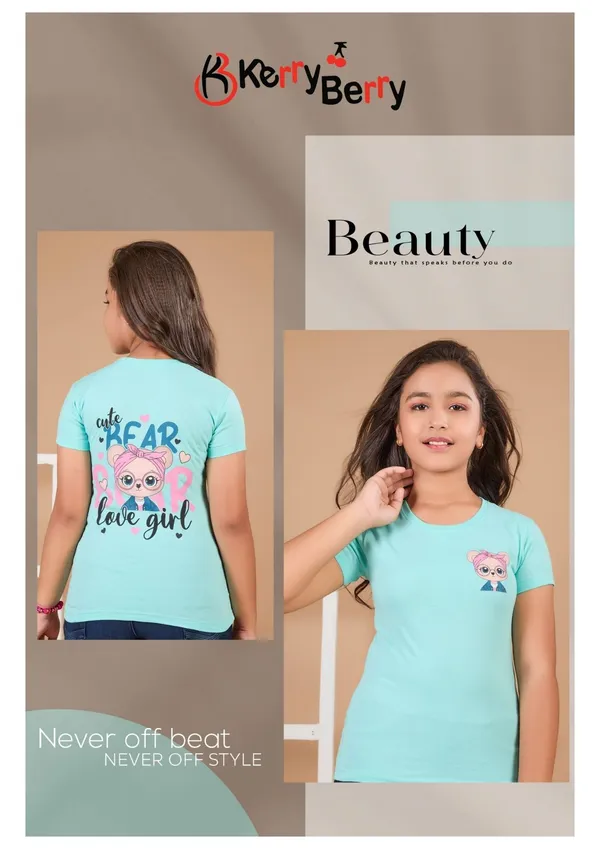 Cute_Fear_Love_Girl_Printed_T-Shirt_For_Girls_-_Turquoise_Blue