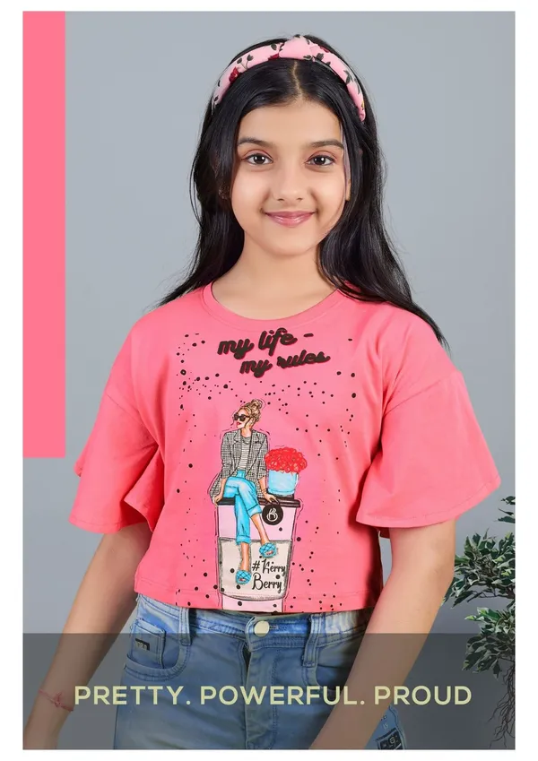 Girls_Pink_Graphic_Print_T-Shirt_With_Flutter_Sleeves