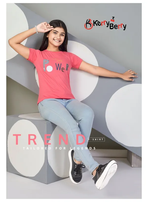 Girls_Pink_'Flower'_Graphic_Print_T-Shirt_-_Trendy_Casual_Wear_By_Kenty_Berry