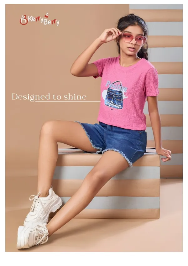 Girls_Pink_Graphic_T-Shirt_With_Denim_Shorts_Set