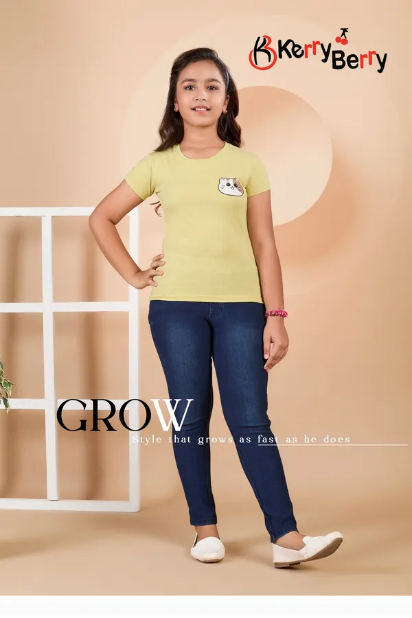Kherryberry_New_Vibe_Yellow_Cat_Print_T-Shirt_For_Girls