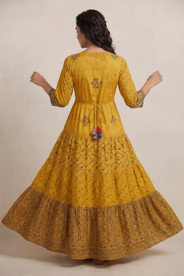 Mustard_Cotton_Long_Frock_/_Kurti_For_Women_And_Girls