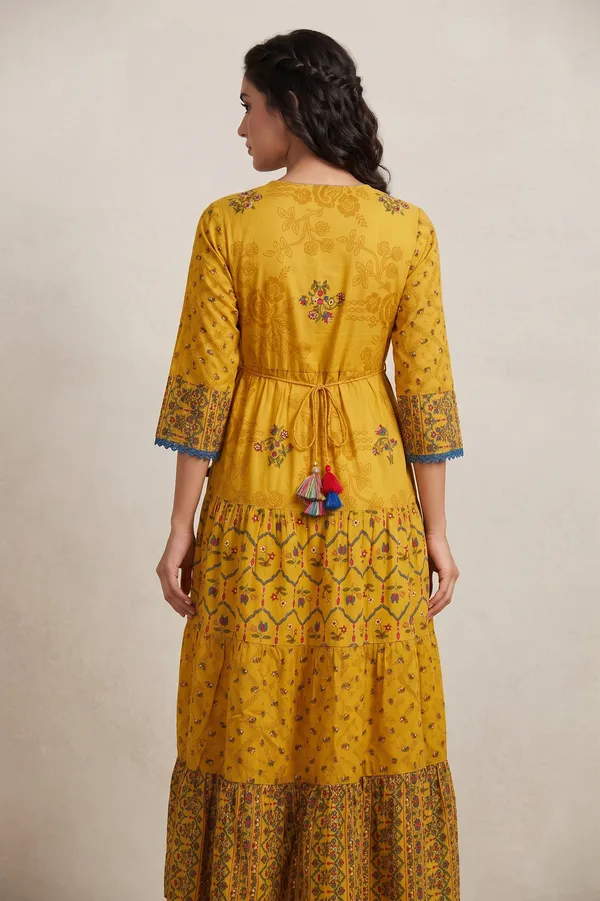 Mustard_Cotton_Long_Frock_/_Kurti_For_Women_And_Girls
