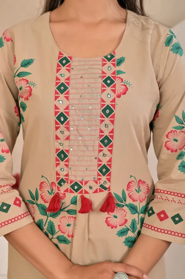 Beige_Blossom_Printed_Kurti_Set