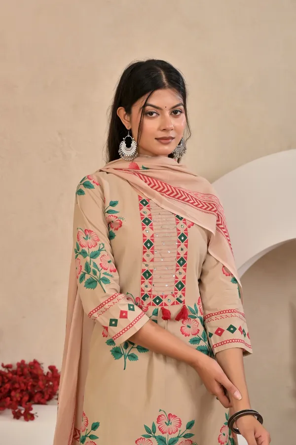 Beige_Blossom_Printed_Kurti_Set