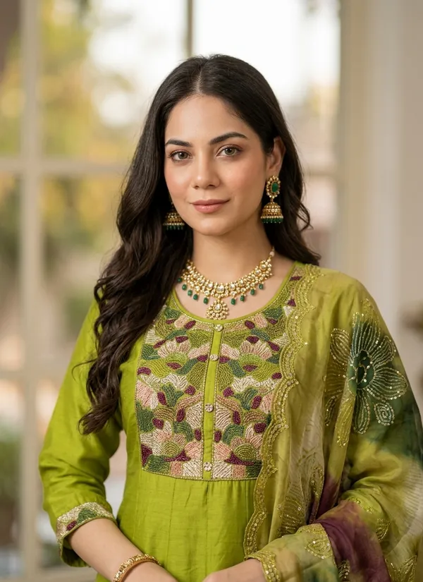 Olive_Green_Embroidered_Yoke_Anarkali_Set_with_Dupatta_for_Women_&_Girls