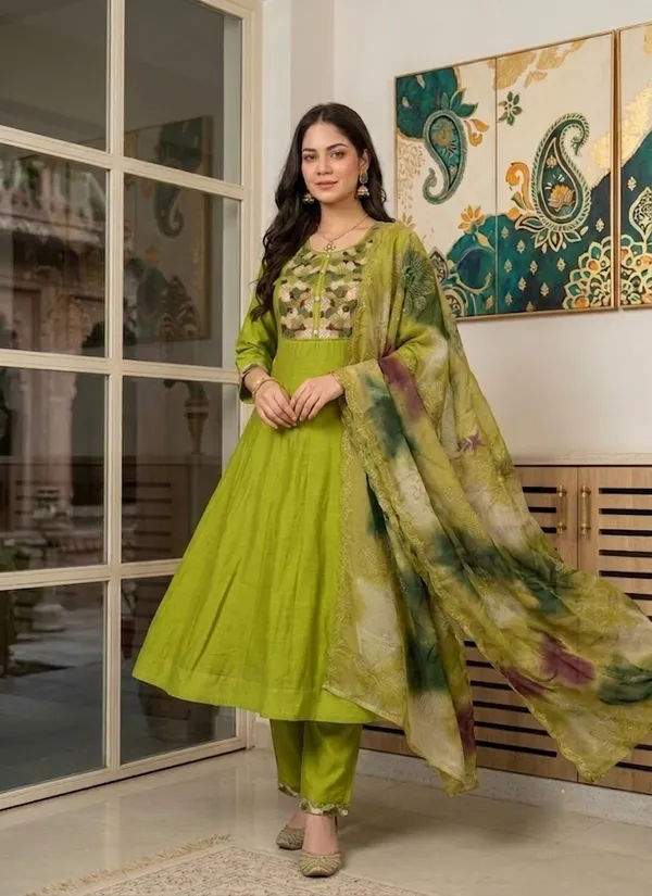 Olive_Green_Embroidered_Yoke_Anarkali_Set_with_Dupatta_for_Women_&_Girls