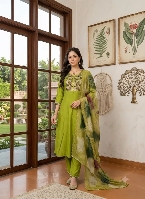 Olive_Green_Embroidered_Yoke_Anarkali_Set_with_Dupatta_for_Women_&_Girls