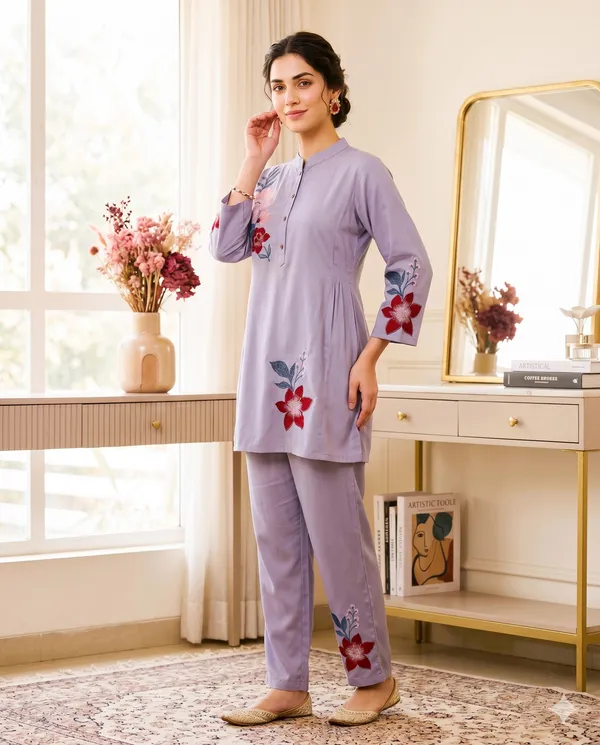 Lavender_Floral_Printed_Co-Ord_Set_For_Girls_&_Women