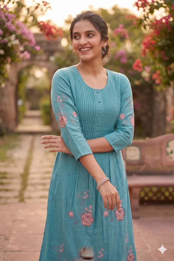 Powder_Blue_Cotton_Co-Ord_Set_For_Women_And_Girls