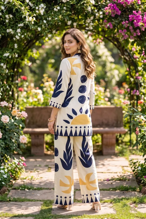 Cream_&_Indigo_Abstract_Print_Co-Ord_Set_for_Girls_&_Women