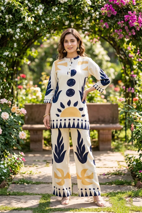 Cream_&_Indigo_Abstract_Print_Co-Ord_Set_for_Girls_&_Women
