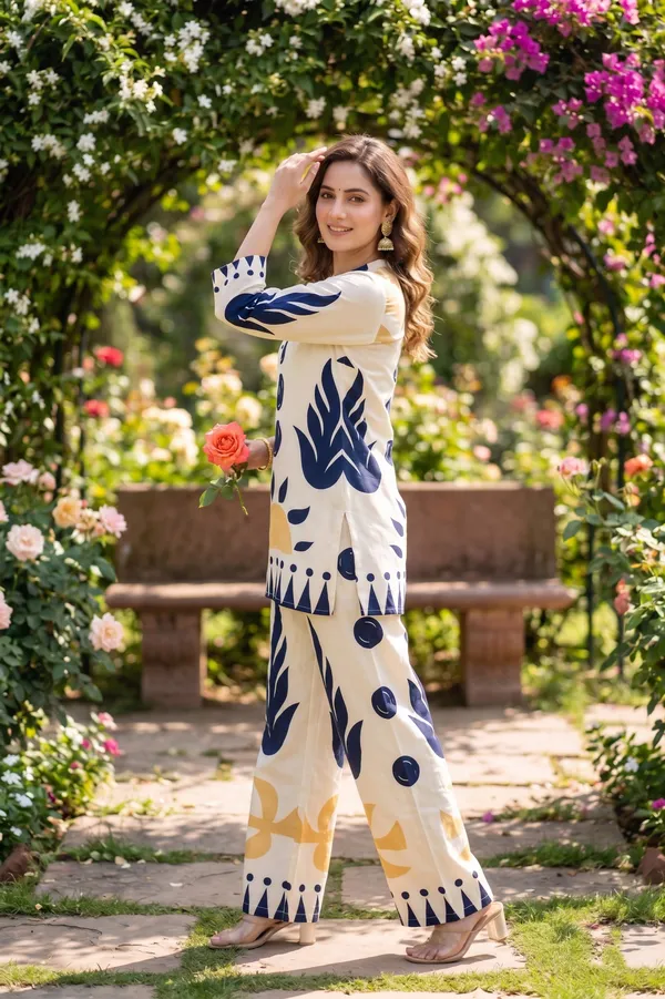Cream_&_Indigo_Abstract_Print_Co-Ord_Set_for_Girls_&_Women
