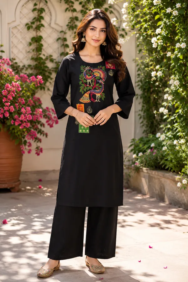Black_Embroidered_Peacock_Co-Ord_Set_for_Women_&_Girls.