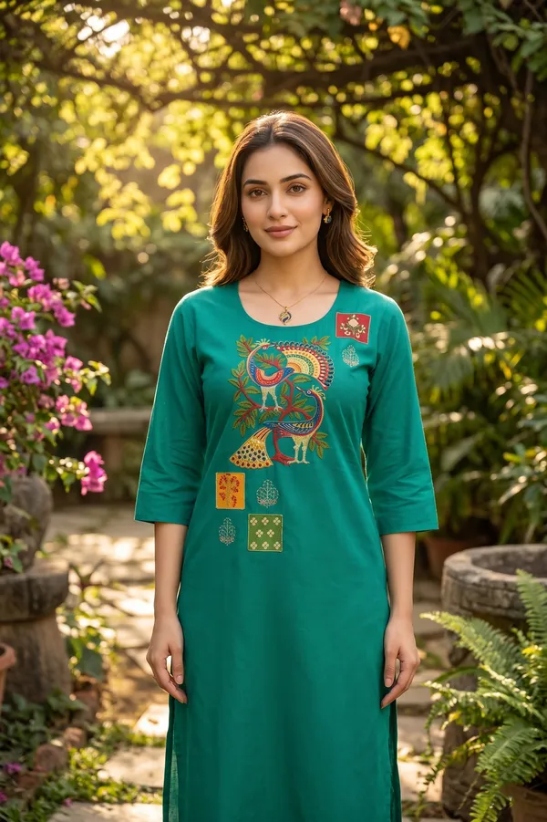 Emerald_Green_Embroidered_Peacock_Co-Ord_Set_for_Women_&_Girls.
