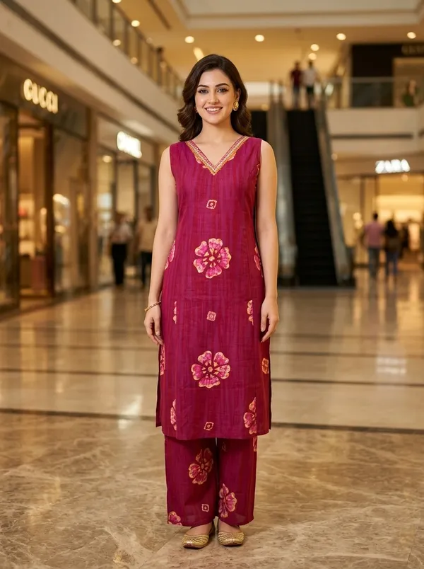 Magenta_Floral_Print_Co-Ord_Set_for_Women_&_Girls