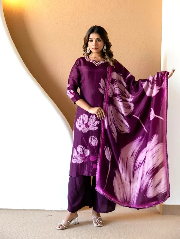 Plum_Purple_Embellished_Silk-Blend_Kurti_Set_with_Dupatta_for_Women_&_Girls.