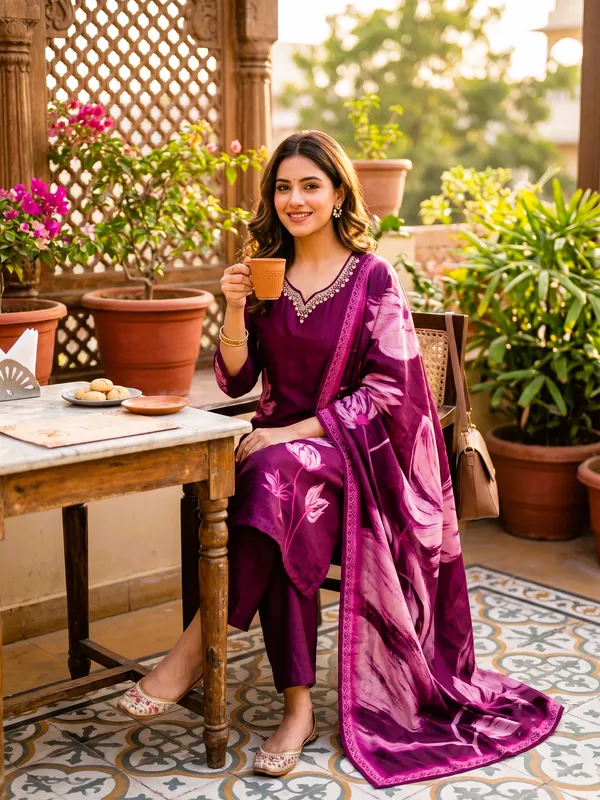 Plum_Purple_Embellished_Silk-Blend_Kurti_Set_with_Dupatta_for_Women_&_Girls.