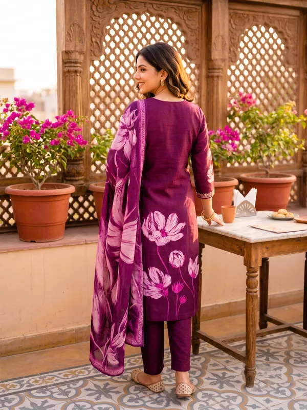 Plum_Purple_Embellished_Silk-Blend_Kurti_Set_with_Dupatta_for_Women_&_Girls.