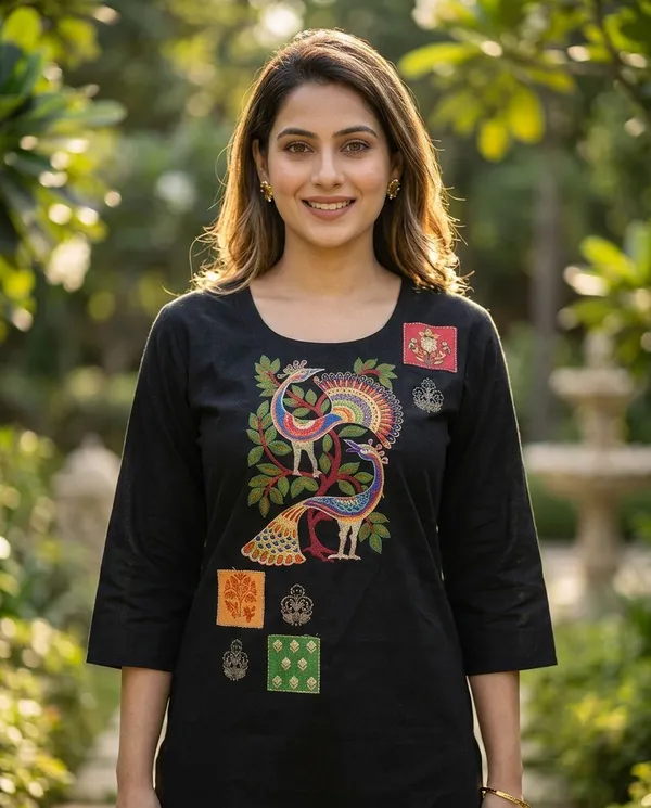 Black_Embroidered_Peacock_Co-Ord_Set_for_Women_&_Girls.
