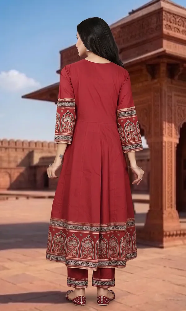 Royal_Maroon_Printed_Anarkali_Set