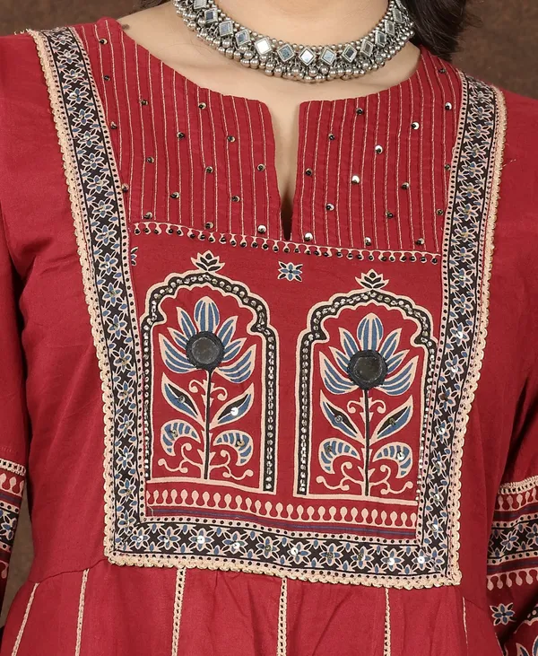 Royal_Maroon_Printed_Anarkali_Set