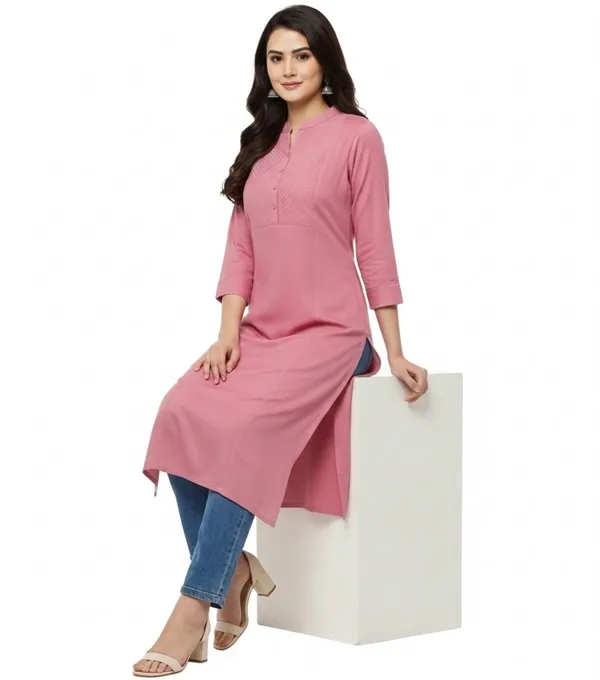 Pink_Cotton_Kurti_For_Women_And_Girls