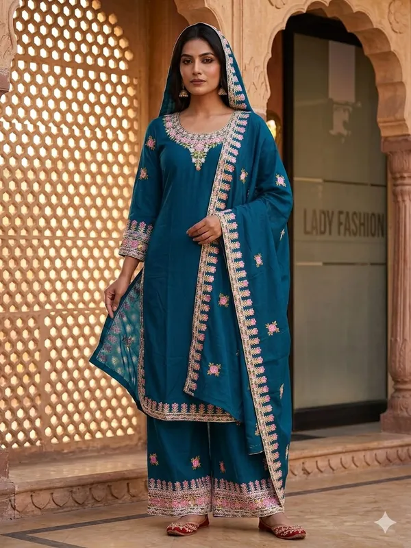 Floral_Radiance_Teal-Blue_Embroided_Set_with_Dupatta_for_Women_&_Girls.