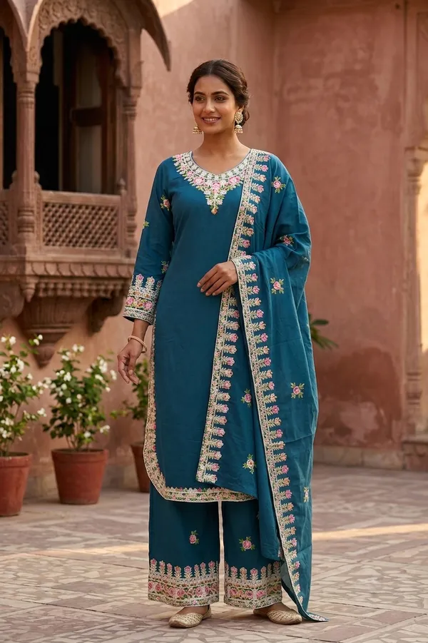 Floral_Radiance_Teal-Blue_Embroided_Set_with_Dupatta_for_Women_&_Girls.