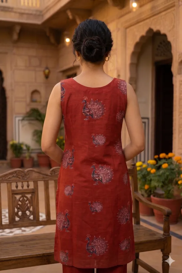Crimson_Peacock_Print_Co-Ord_Set_for_Women_&_Girls