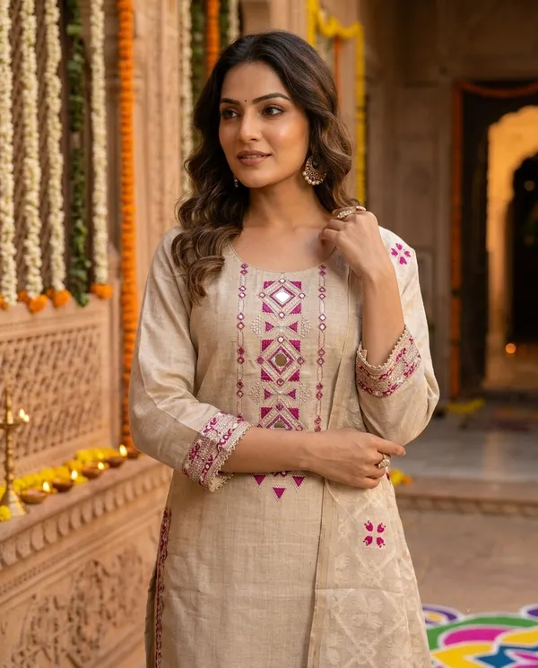 Beige_&_Magenta_Embroidered_Mirror-Work_Set_with_Dupatta_for_Women_&_Girls