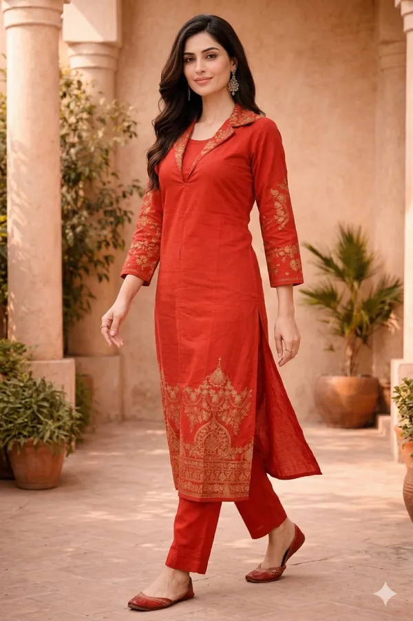 Rust_Cotton_Co-Ord_Set_For_Women_And_Girls