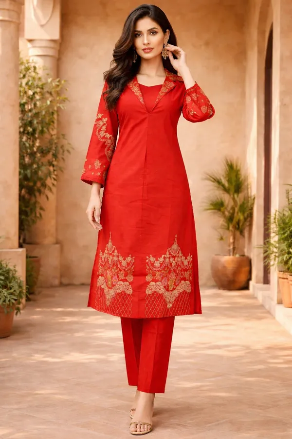 Rust_Cotton_Co-Ord_Set_For_Women_And_Girls