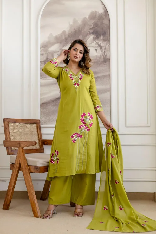 Moss_Green_Floral_Embroidered_Kurta_Set_with_Dupatta_for_Women_&_Girls.
