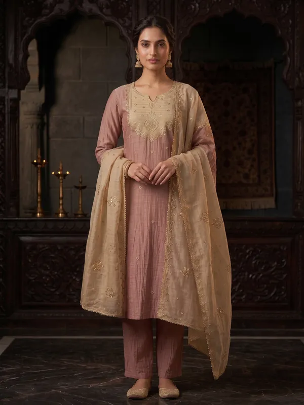 Dusty_Rose_Tissue_Silk_Three-Piece_Ethnic_Suit_for_Women_&_Girls