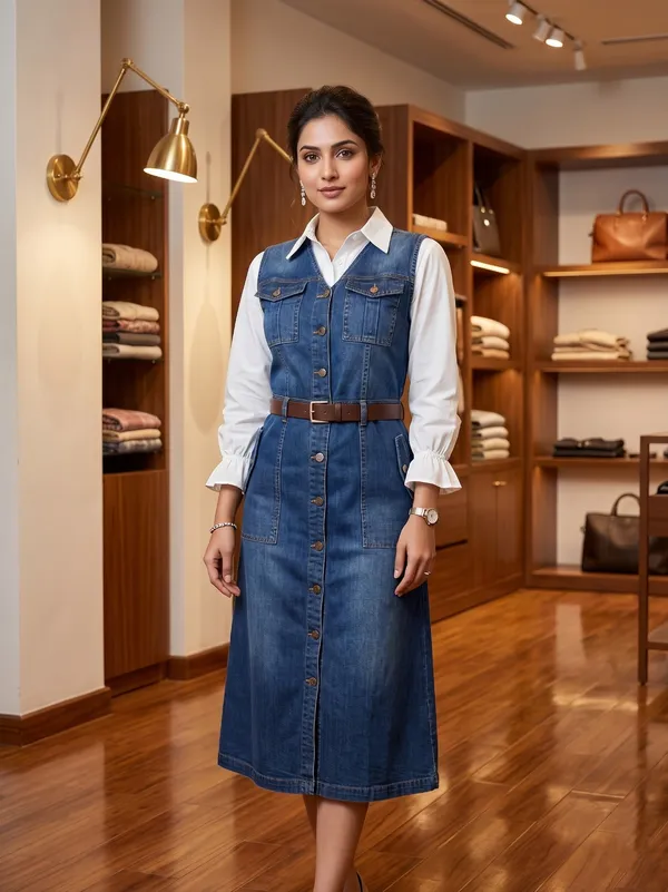 denim midi dress india Shop this soft denim midi dress for vacation, Details:, Material: Denim,  Size: M to 2xl, Color: Blue, Free shipping across India, #dhagaaindia #pune