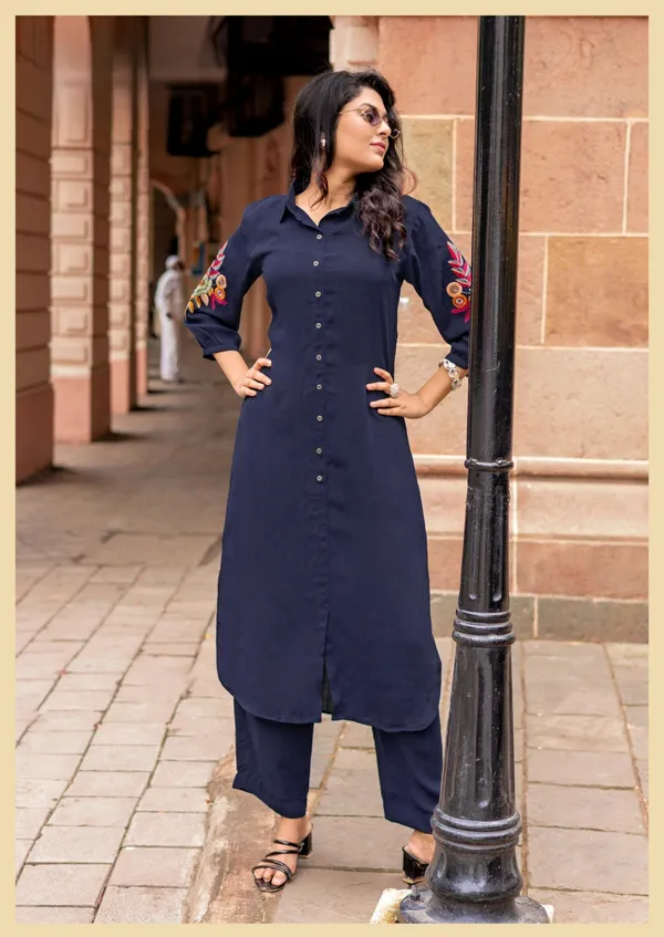 Navy_Blue_Embroidered_Sleeve_Co-Ord_Set_For_Girls_&_Women
