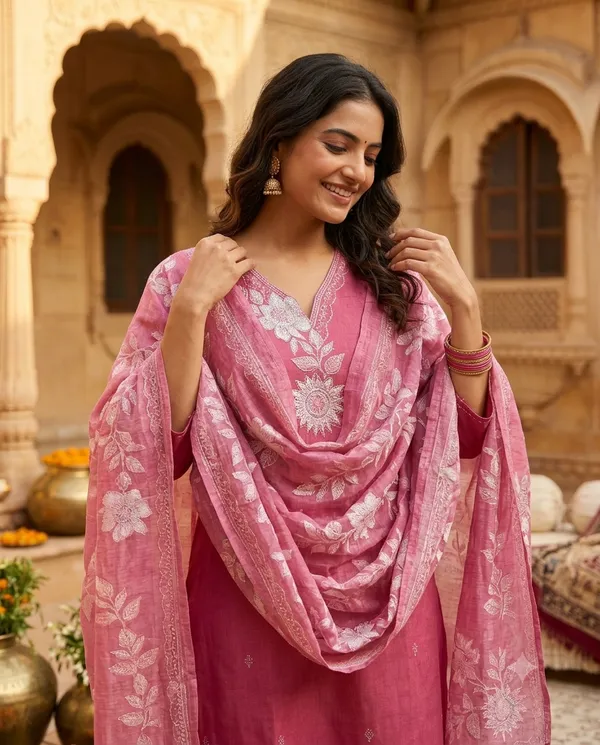 Blush_Pink_Cotton-Blend_Kurta_Pant_Set_with_Sheer_Dupatta