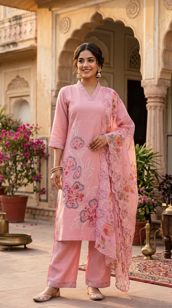 Pink_Floral_Embroidered_Silk-Blend_Set_with_Dupatta_for_Women_&_Girls