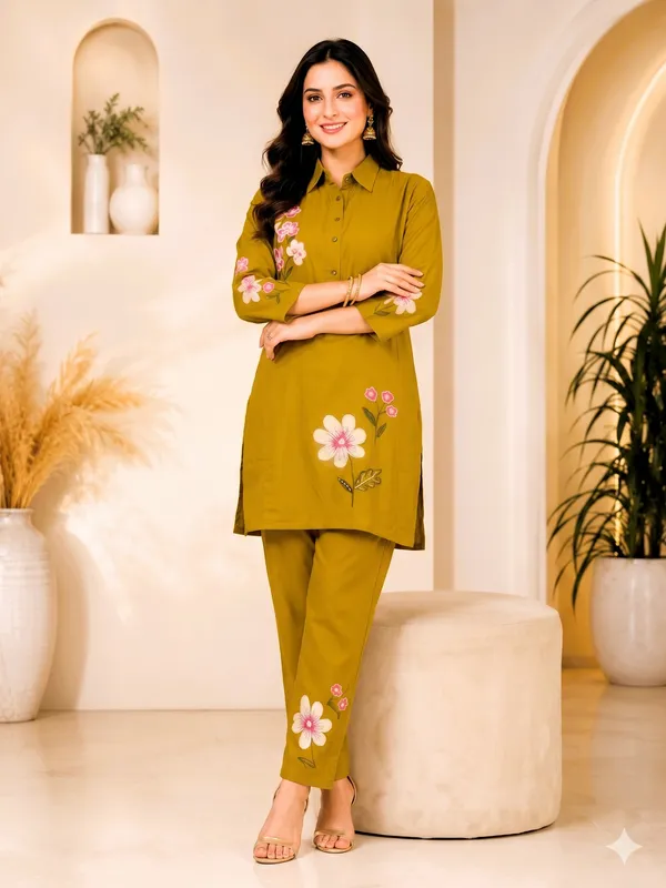 Mustard_Floral_Printed_Co-Ord_Set_For_Girls_&_Women
