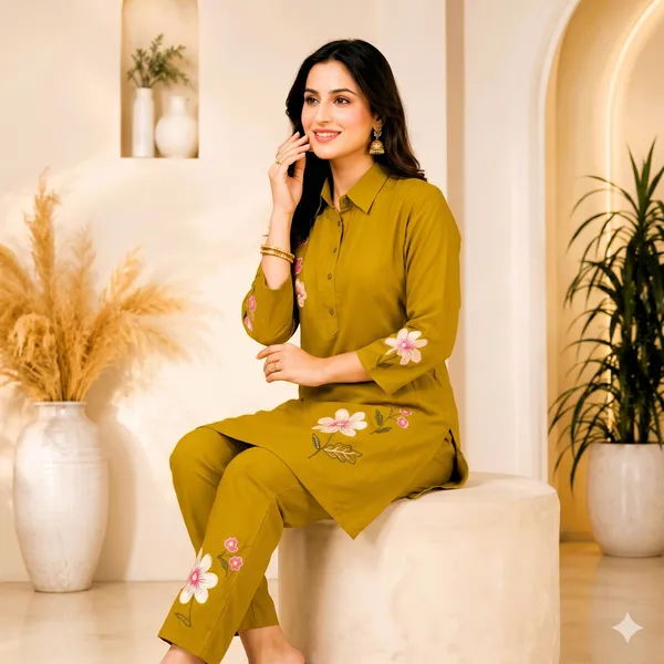 Mustard_Floral_Printed_Co-Ord_Set_For_Girls_&_Women