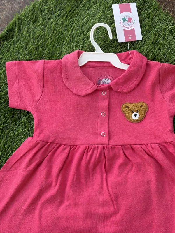 Pink_Bamboo_Cotton_Frock_With_Teddy_Style_Collar
