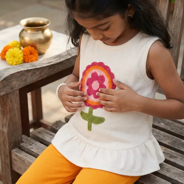 Yellow_Waffle_And_Ribbed_Cotton_Sleeveless_Top_And_Pant_Co_Ord_Set