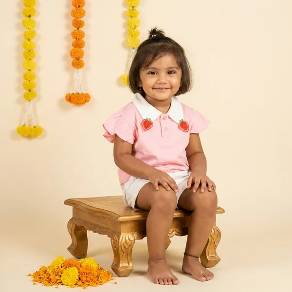 Pink_Premium_Interlock_Top_And_Shorts_Co_Ord_Set
