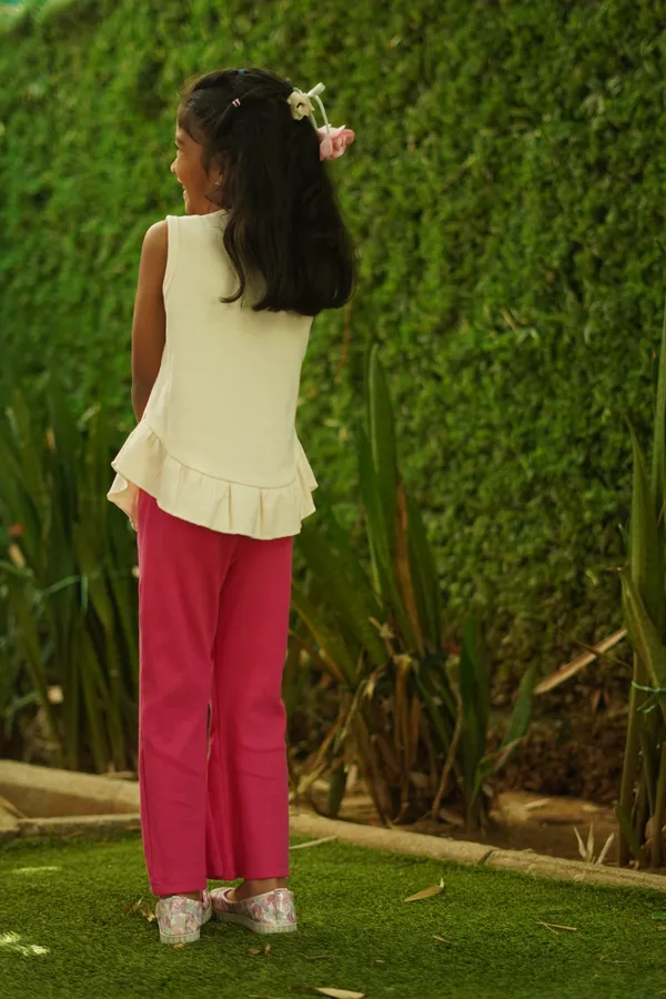 Pink_Waffle_And_Ribbed_Cotton_Sleeveless_Top_And_Pant_Co_Ord_Set