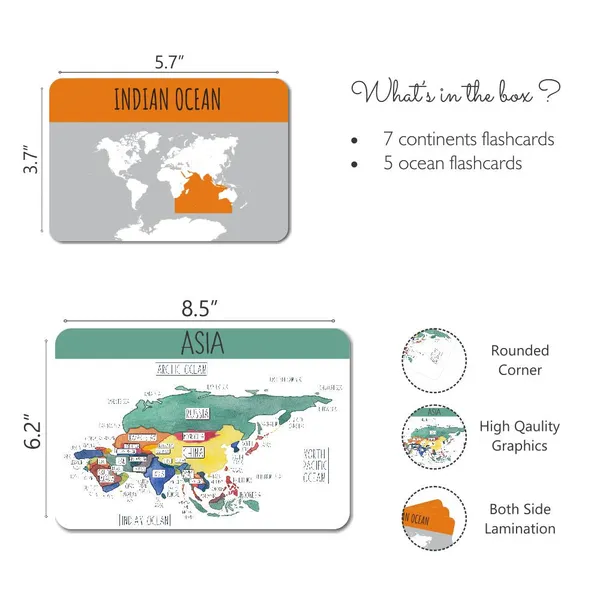 World_Continents_And_Oceans_Flashcards
