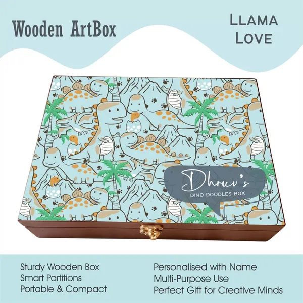 Personalised_Wooden_Artbox_Dino_Doodles
