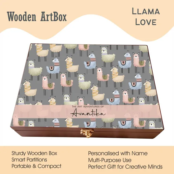 Personalised_Wooden_Artbox_Llama_Love